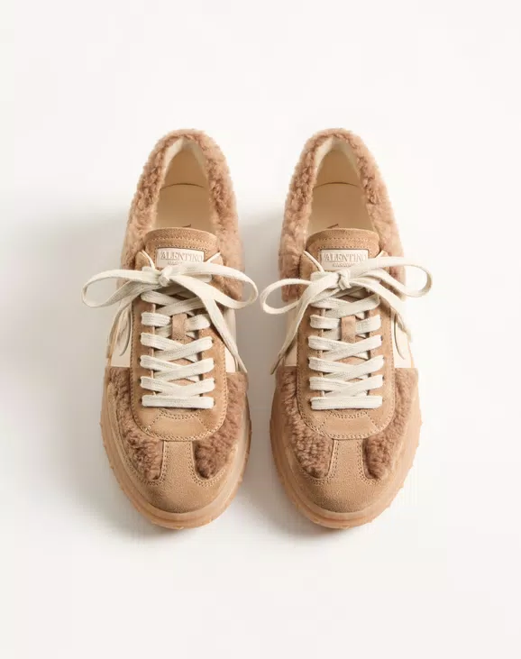 Valentino Upvillage Sneaker In Wool And Crust Leather - Image 5